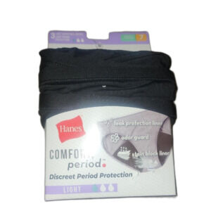Hanes Black Comfort Period Underwear